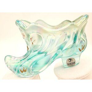 Fenton Handpainted Irridescent Glass Slipper Figurine Cinderella Princess Decor!